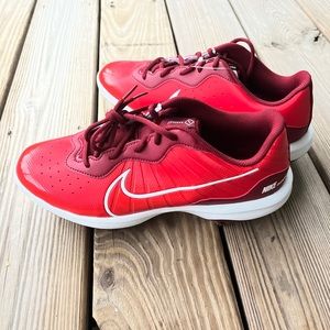 Nike Mens Sz 9 Alpha Huarache Varsity 4 Low Metal Baseball Cleats Red DJ6516-616